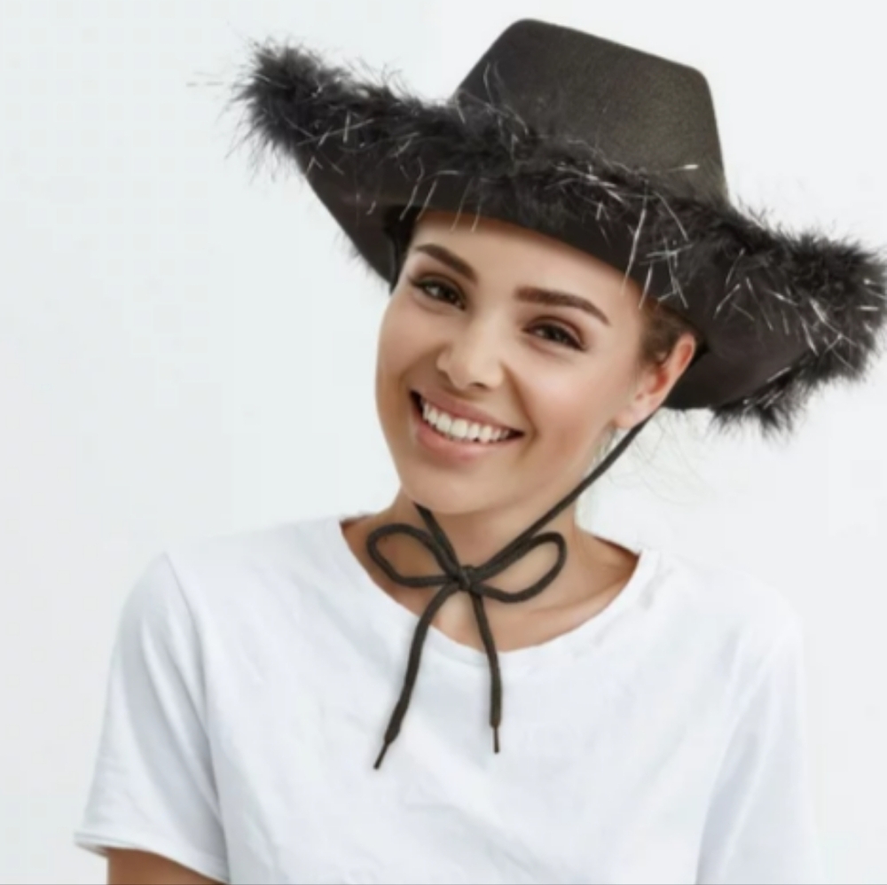 Black Cowboy Hat Western Southern Southwestern Party Halloween Costume Cosplay